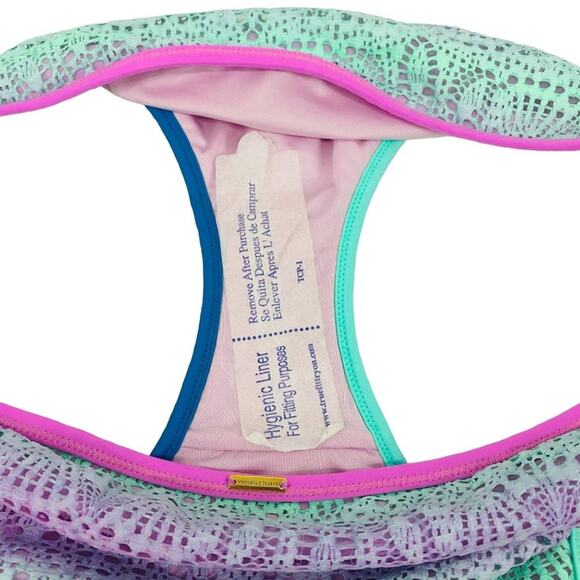 Victoria's Secret Teal Purple Pink Lace Classic Hipster Bikini Bottom Size Large - Picture 4 of 6